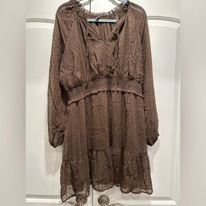 Old Navy Brown Sheer Dress
